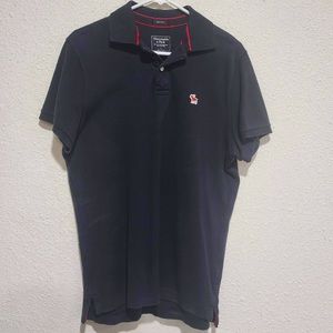 Abercrombie & Fitch Muscle Polo shirt Large Navy